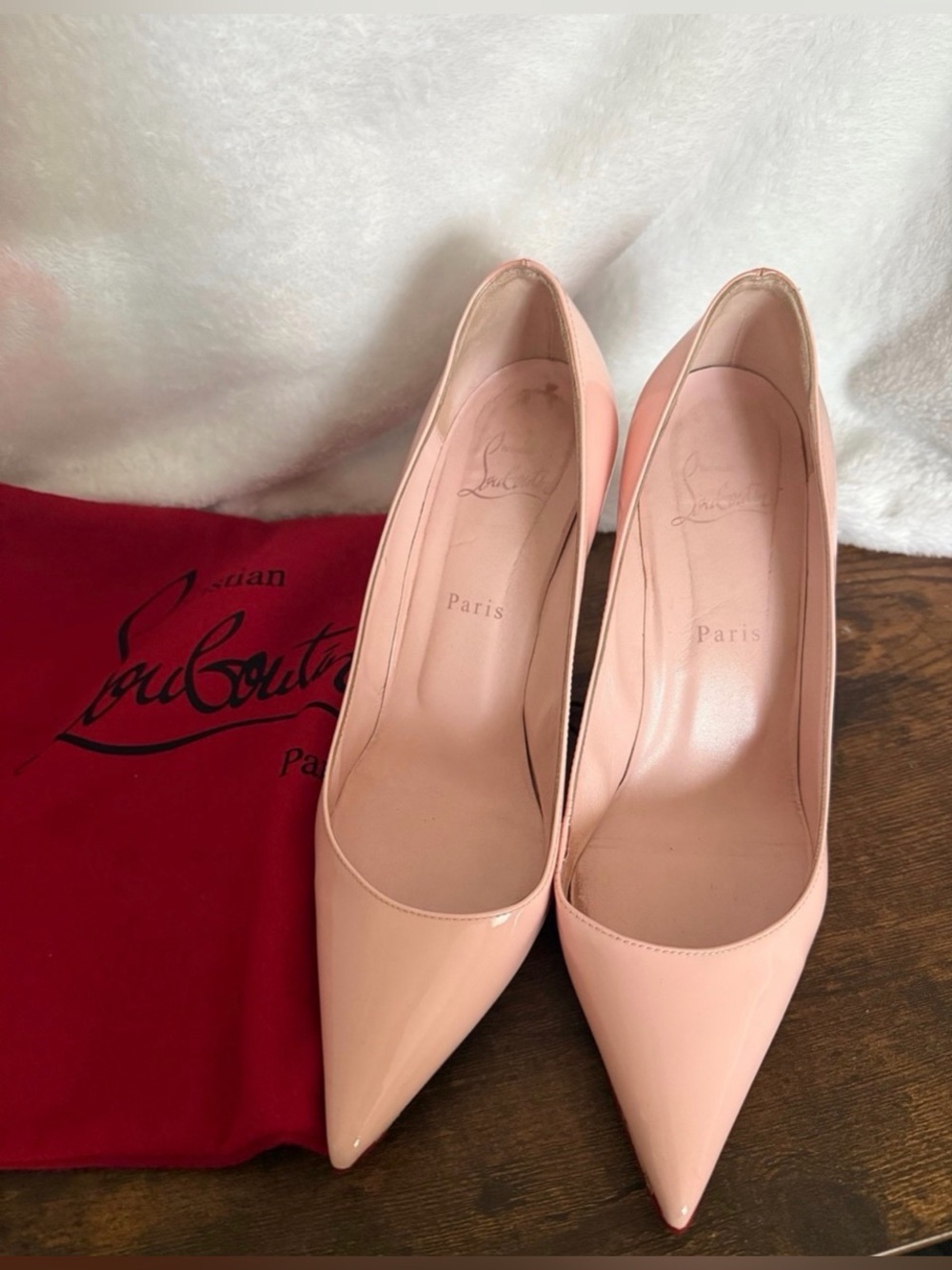 Christian Louboutin Soft Pink Leather Pumps